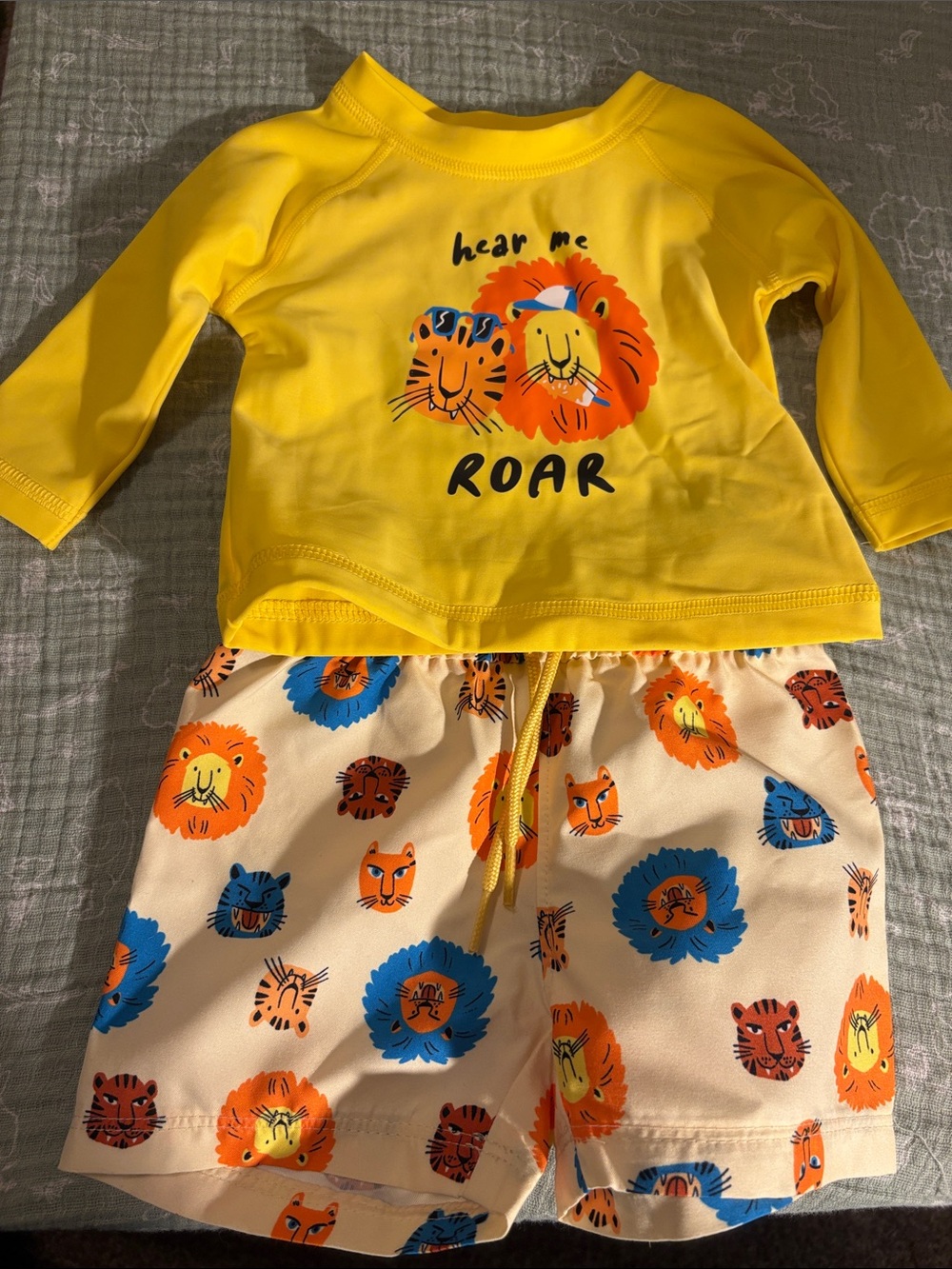 Old Navy Yellow Lion 'Hear Me Roar' Swim Trunks Set